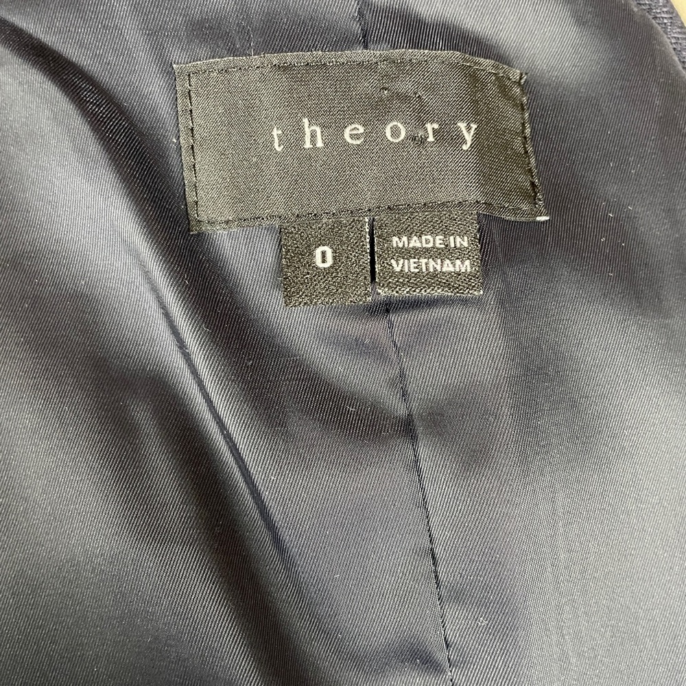 Theory Blazer In Navy Wool With Subtle Herringbon… - image 6